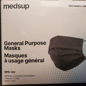 MEDSUP | Adult Masks | Black, 100/box